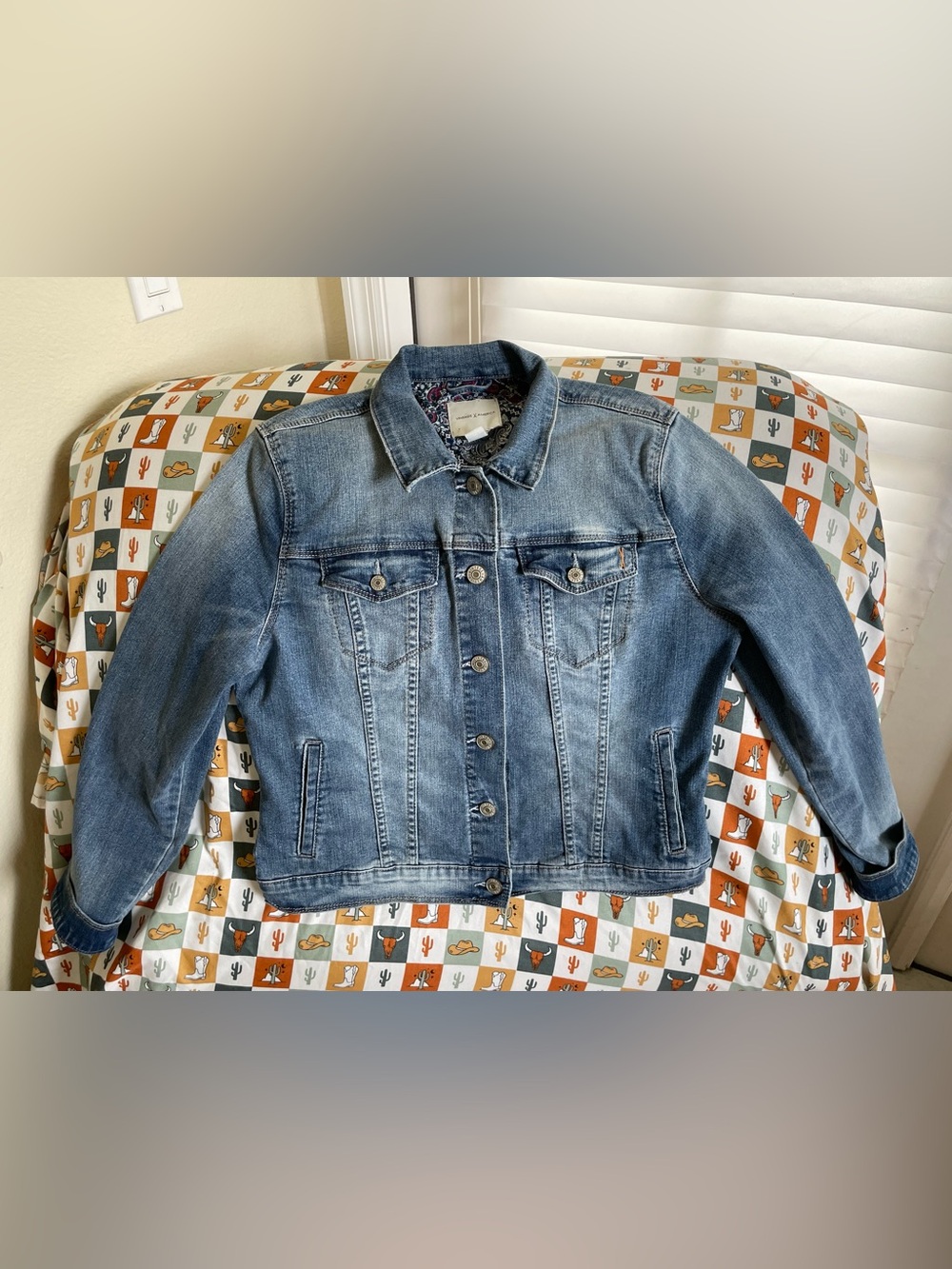 Vintage America Light Blue Cropped Denim Jacket